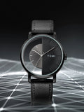 TOMI T-080 Unisex Watch Half Transparent Leather Strap